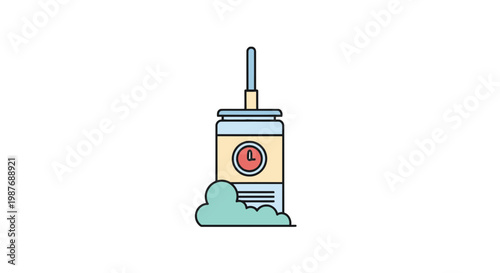 Timed Industrial Canister with Smoke Vector Illustration