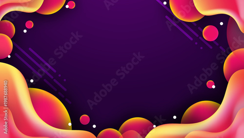 Colorful liquid fluid abstract background with organic blob shapes and vibrant gradients for trendy modern designs