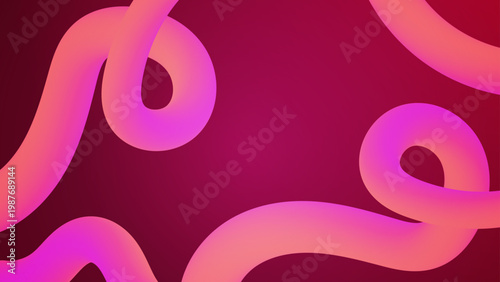 Sophisticated 3D liquid swirls and curves creating a complex pink and orange gradient abstract pattern