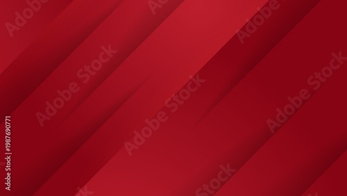 Corporate red abstract background with luxury diagonal paper cut layers and soft shadows