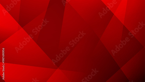 Powerful red abstract background featuring sharp overlapping geometric facets and intense color gradients for energetic designs