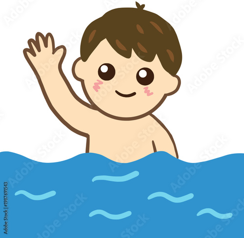 boy in the pool