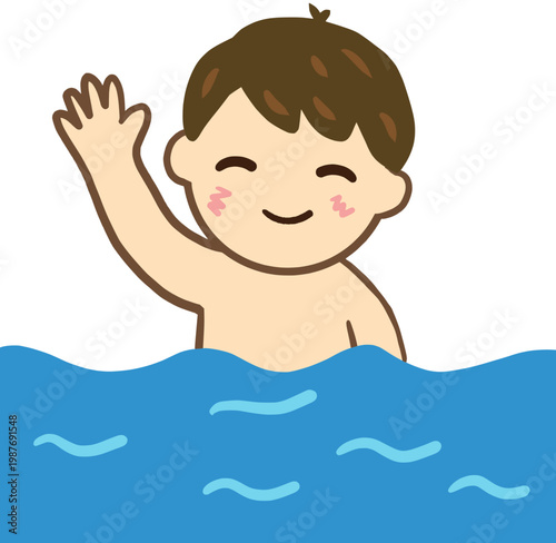 boy in the pool