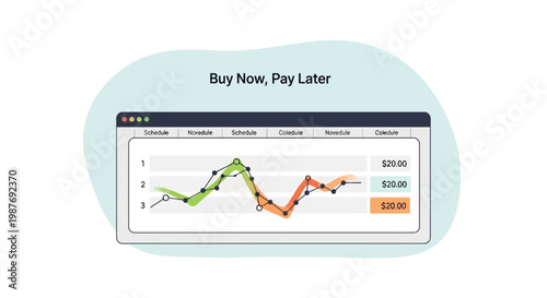 Buy Now Pay Later BNPL Payment Schedule Dashboard Vector