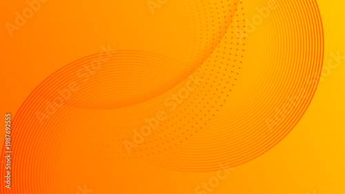 Vibrant orange abstract background featuring fluid curved lines and subtle halftone decorative elements for professional creative design