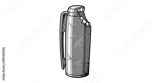 Bitten Thermos Flask Illustration