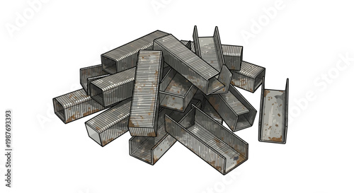 Pile of Metal Staple Refills
