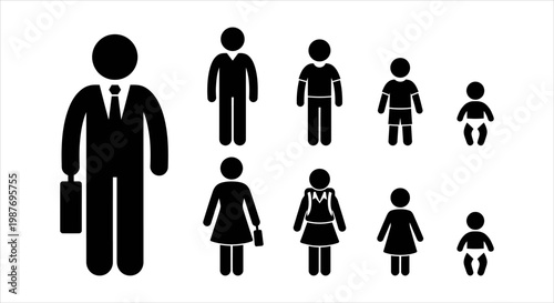 Diverse Human Figures Representing Various Ages and Professions