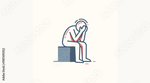 Depressed Person Sitting with Head in Hands