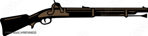 Black and White Musket Rifle Silhouette Illustration