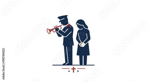 Memorial Ceremony with Trumpet and Mourner