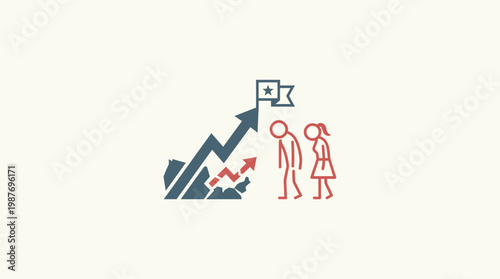 Business Growth and Economic Struggles Concept