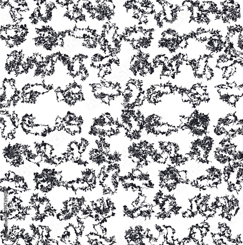 A noisy texture in the form of dirty outlines or spots with a thin, smudged line.