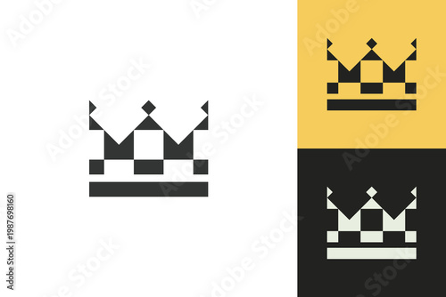 Minimalist Geometric Crown Logo for Luxury Branding