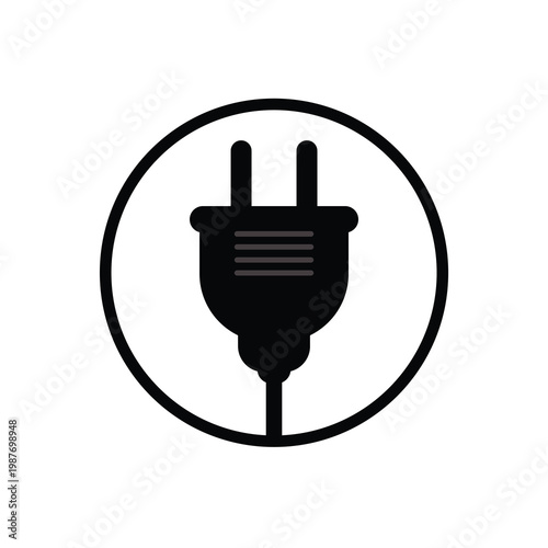 Simple vector illustration of electric plug icon showing connection concept for web and technology use