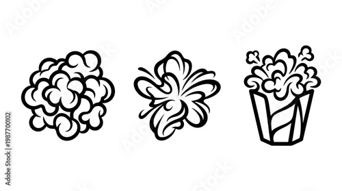 Popcorn Collection Hand-Drawn Outlines