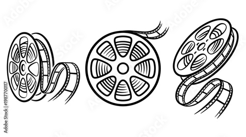 Set of Film Reels Vector Graphics