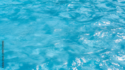 Sparkling Blue Water Surface Abstract Background with Copy Space