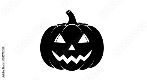Spooky carved pumpkin silhouette for Halloween, with glowing eyes and jagged smile