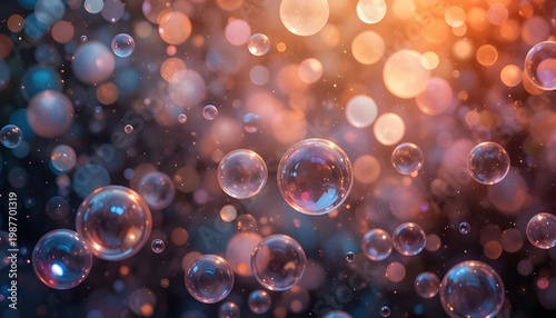 Glass bubbles, soft light