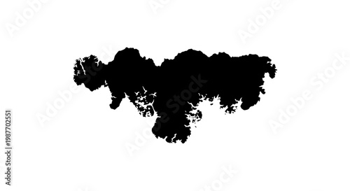 Guinea-Bissau Map Silhouette Black Vector Illustration