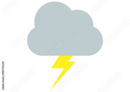 雷マーク　シンプルなアイコン　単体　天気　ベクターイラスト