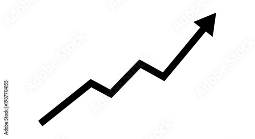 Silhouette of a line graph showing an upward trend with an arrow, symbolizing growth, progress, and positive financial performance.