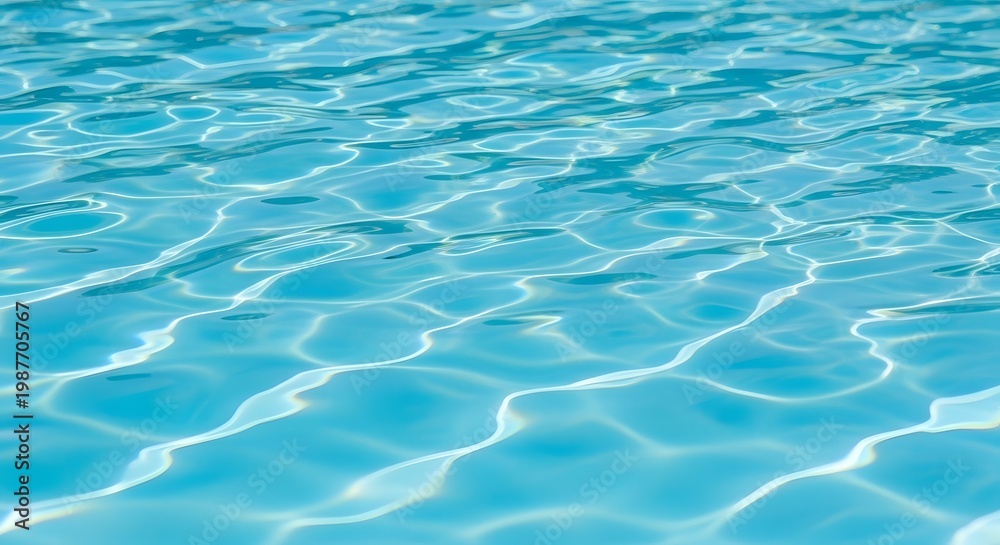 Obraz premium Tranquil blue water a captivating pool surface with sunlight reflections