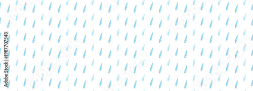 Light blue raindrop shapes in diagonal seamless pattern. Hand drawn wax pastel texture with rough grain. Raindrop watercolor texture pattern. Seamless vector texture with sketchy drops.