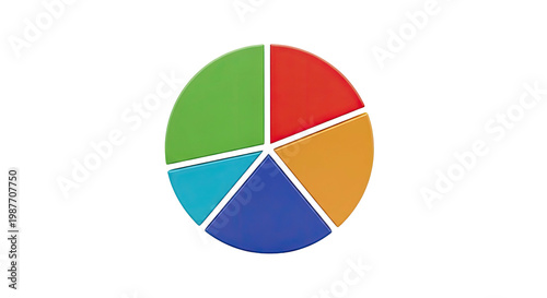 Colorful 3D pie chart with five sections on a white background Free Download Colorful 3D pie chart with five sections on a white background - GFXLoad