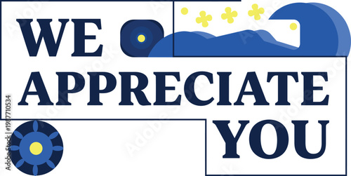 Expressing heartfelt appreciation through a digital graphic for business advertising and community promotion