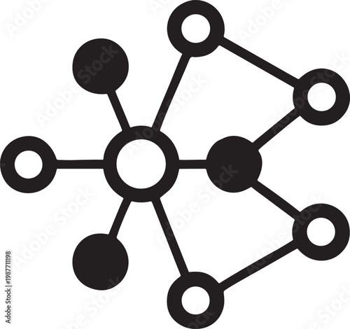 An abstract 3d sphere renders as a molecular structure of atoms and spheres representing a digital network connection for global science and business communication