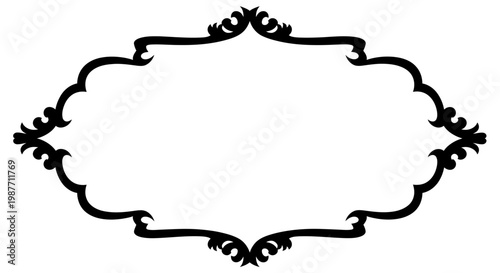 Elegant Vintage Black Ornate Frame Vector Illustration
