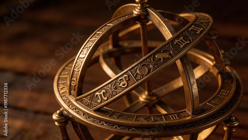 Ornate brass celestial sphere