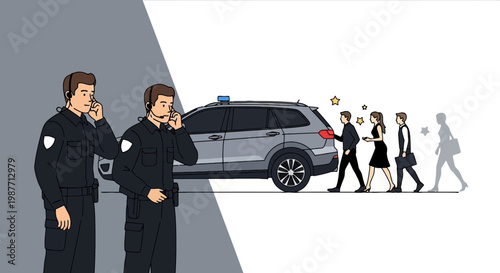 Security guards providing professional executive protection and escort