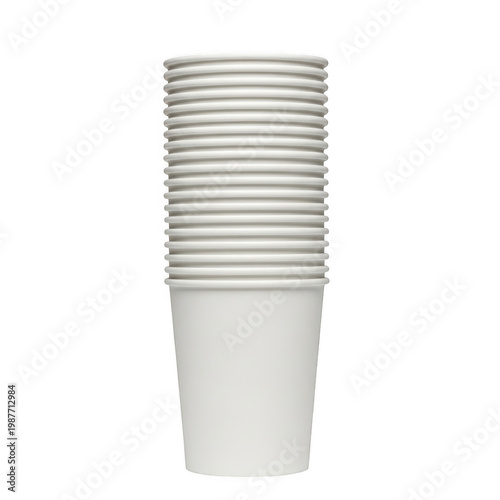 A stack of white plastic cups