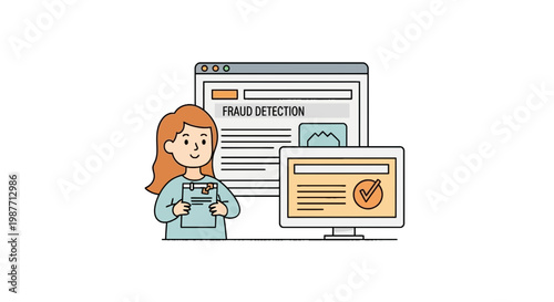 Fraud Detection System and Online Security Concept Illustration