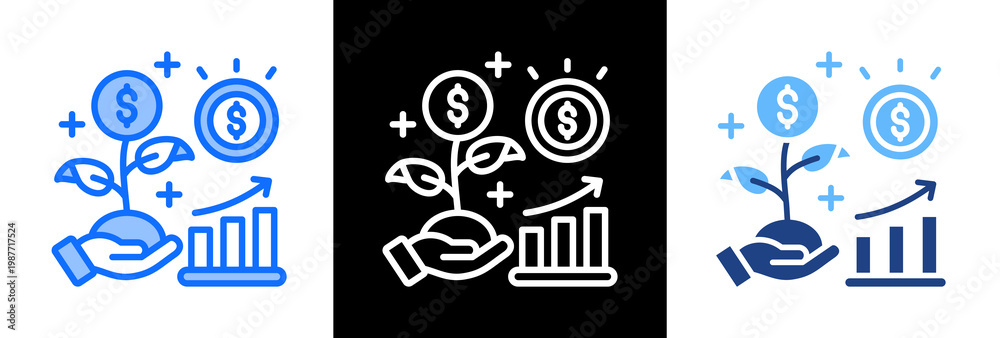 Obraz premium Profit Growth triplestyle icon
