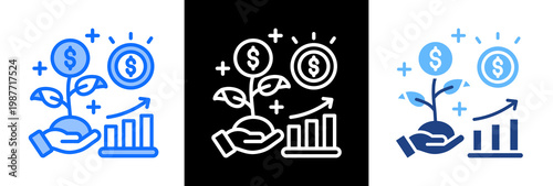 Profit Growth triplestyle icon