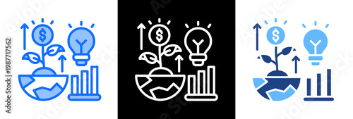 Business Growth triplestyle icon