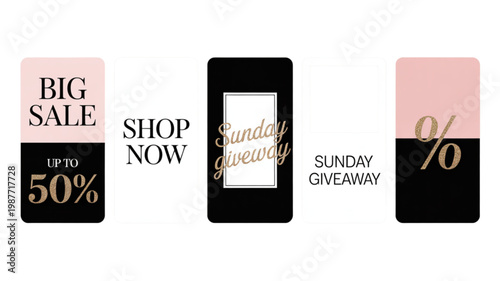 Three smartphones showcasing sale and new product promotions on their screens Vector