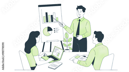 Creative professional working on a laptop with colorful digital tools and notes around Vector