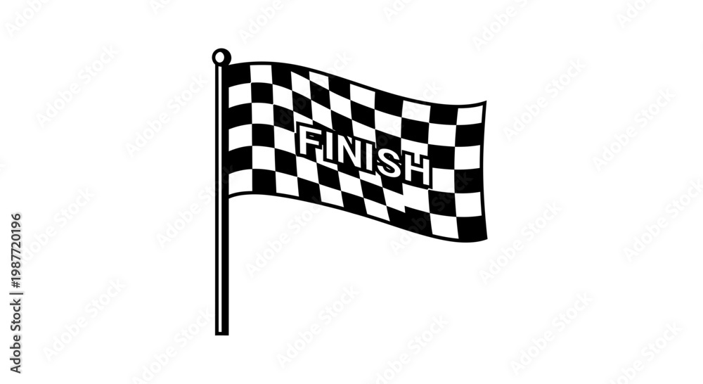 Fototapeta premium Checkered Finish Flag Vector Illustration for Racing and Success