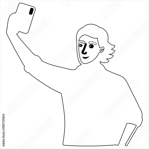 Person taking a selfie with a smartphone in a casual pose