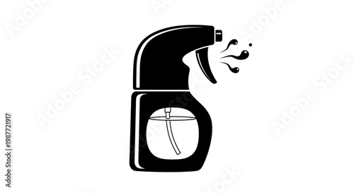 Spray Bottle Vector Illustration Silhouette