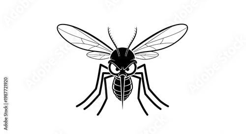 Stylized Angry Mosquito Vector Illustration Mascot