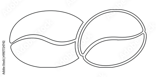 Minimalist coffee bean line icon, simple outline vector illustration, roasted coffee seed symbol