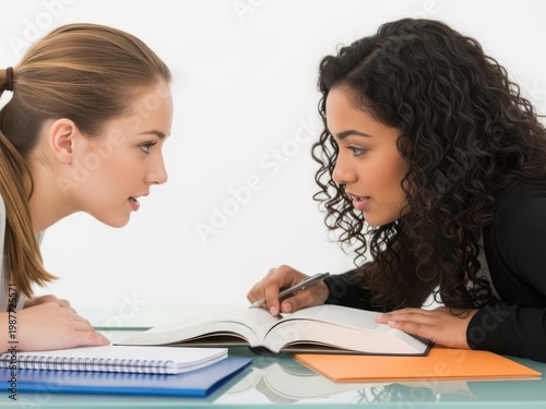 Students collaborating on academic work