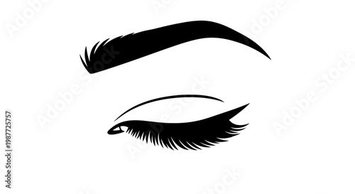 Elegant Eyelash and Eyebrow Vector Illustration for Beauty Salon
