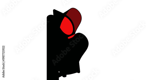 Red Traffic Light Illustration Isolated on White Background